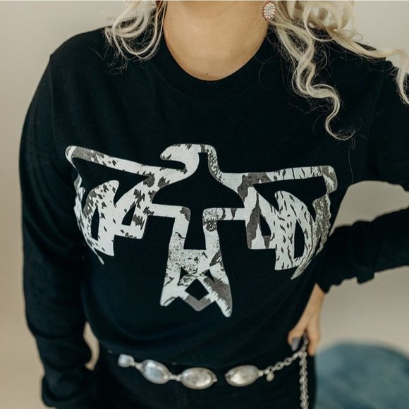 LONG SLEEVE SNAKESKIN THUNDERBIRD Handmade Graphic Tee - Picture 3 of 4